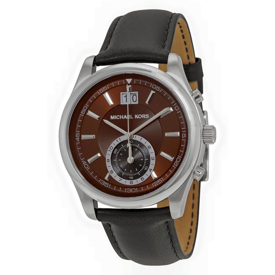 IDEN SILVER-TONE AND LEATHER WATCH
